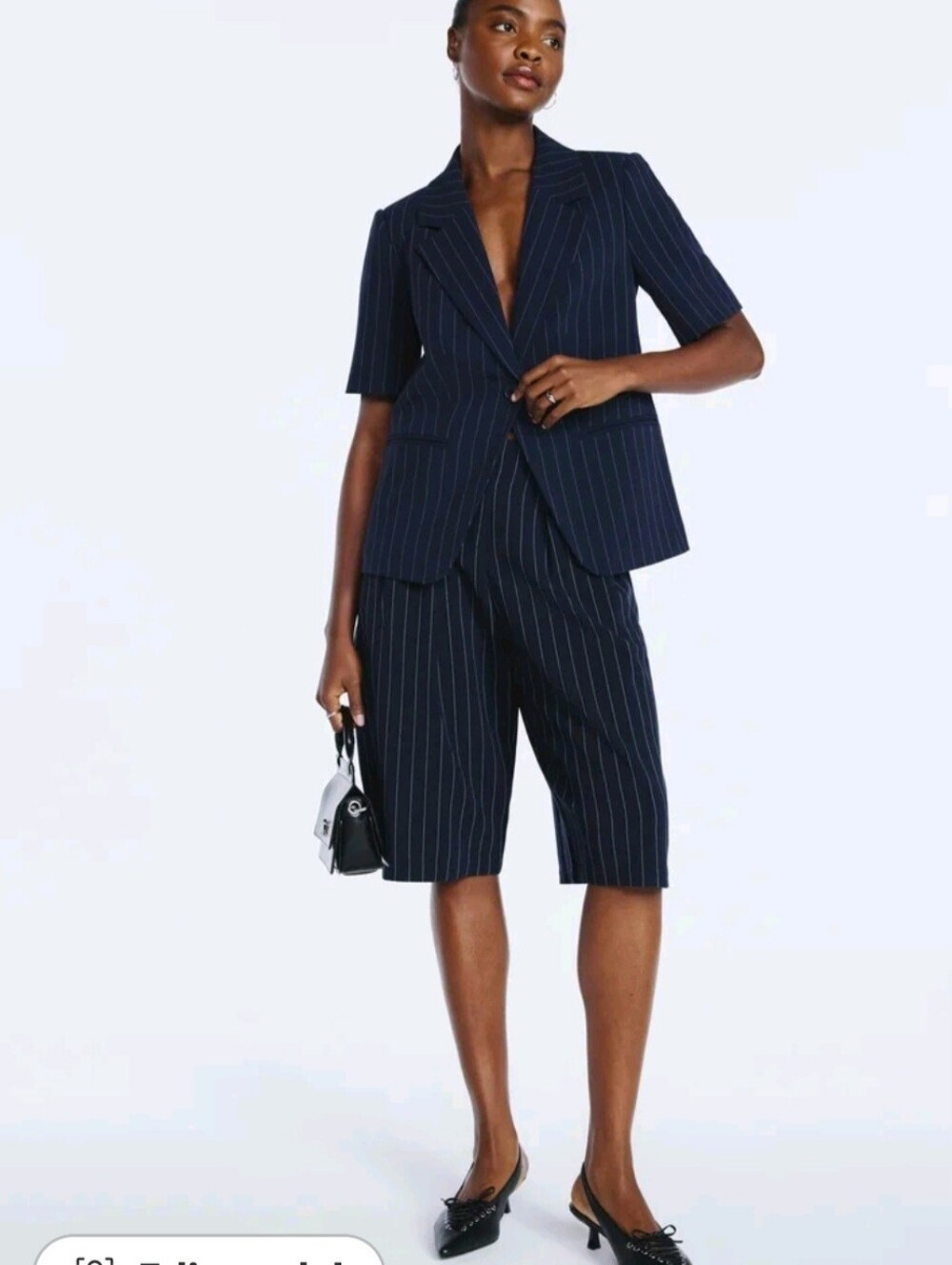 NWT Scoop Navy Pinstripe 2-Piece Set — Blazer XXL (20) + Culottes 18✨ STUNNING